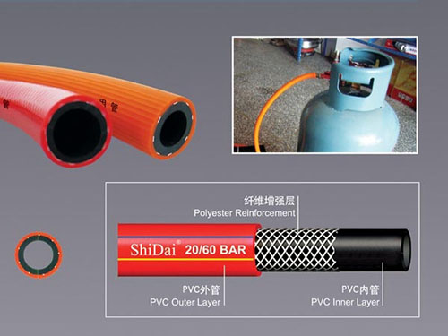 PVC high - strength polyester fiber reinforced Type Ⅱ gas - specific hose PVC高強(qiáng)度滌綸纖維增強(qiáng)Ⅱ型煤氣專用軟管